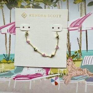 Kendra Scott Gold and Pink Heart Chain Bracelet